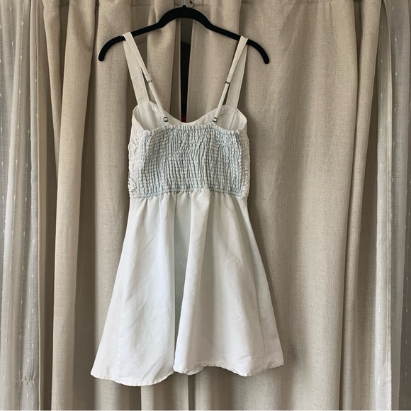 ABERCROMBIE & FITCH WHITE BLUE DENIM MINI DRESS S - Picture 8 of 10